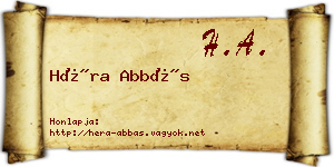 Héra Abbás névjegykártya